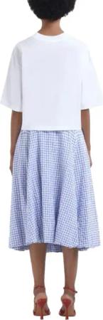 Marni - Micro Check Blue-white Skirt - Größe 46 - weiß