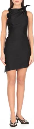 Coperni - Asymmetric Flower Mini Dress - Größe S - schwarz