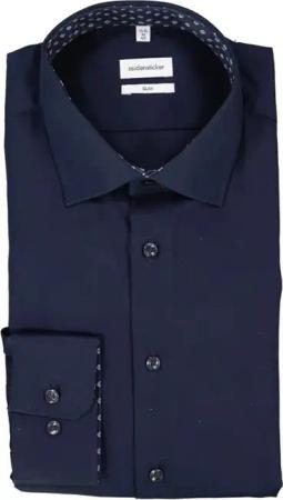 Seidensticker Herren Hemd blau Slim Fit