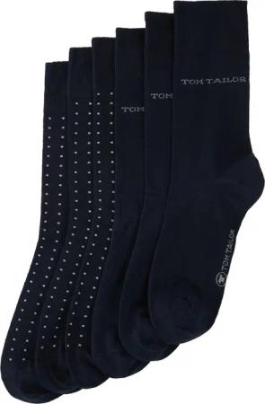 TOM TAILOR Herren Socken im 6er-Pack, blau, Gepunktet, Gr. 39-42