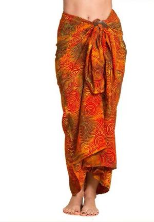 PANASIAM Pareo Sarong Wachsbatik auch in großen Größen als Strandtuch oder, Strandkleid tragbar Bikini Cover-up Tuch für den Strand Wrap Überwurf