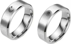 Truyuety Trauring Paar Ringe, Gravierte Mond und Sonne Muster Edelstahl LiebeVersprechen (1-tlg)