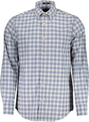 Gant Langarmhemd Stilvolles Herren Langarmshirt in Blau mit Button-Down-Kragen