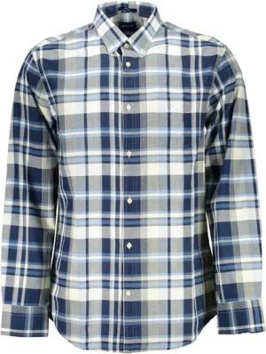 Gant Langarmhemd Elegantes blaues Herrenhemd - Button-Down, reguläre Passform