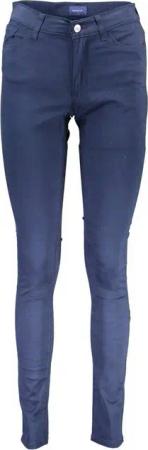 Gant 5-Pocket-Hose Elegante Damenhose in Blau mit 5 Taschen und Reißverschlussoptik