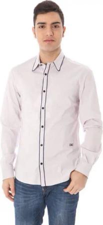 Costume National Langarmhemd Elegantes Rosa Langarm-Herrenhemd mit italienischem Kragen