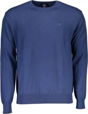 La Martina Strickpullover Elegantes Herrenhemd Blau mit Stickerei und Rundhalsausschnitt