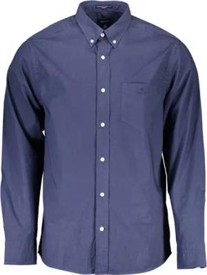 Gant Langarmhemd Bio-Baumwolle Herrenhemd Blau: Regular-Fit, Button-Down, Stilvoll