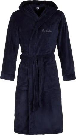 Di Vadini Bademantel Di Vadini UNISEX Herren Damen Bademantel FLORENZ mit Kapuze, wadenlang, Polyester, Weitenverstellung, Bindegürtel, mit Kapuze