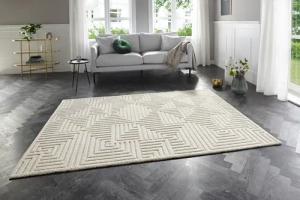 ELLE DECORATION Designteppich "Manipu", rechteckig, 14 mm Höhe, Flauschiger Kurzflor, Hoch Tief Effekt, Modern, Weich, Wohnzimmer