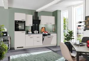 wiho Küchen Küche "Nisos", Soft-Close, 280 cm, Backofen matt schwarz, Teleskopauszug