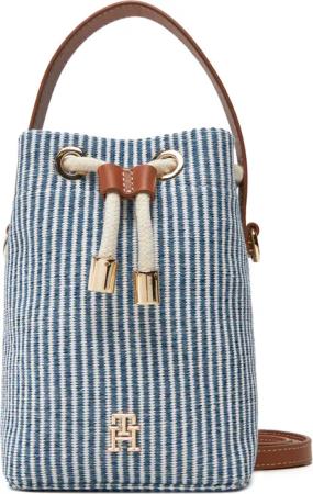 Tommy Hilfiger Handtasche Th Premium Beach Le Bucket AW0AW17215 Blau