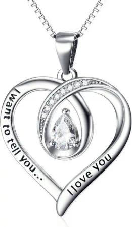 Schmuck-Elfe Kette mit Anhänger Herz "I want to tell you... I Love You", 925 Sterling Silber