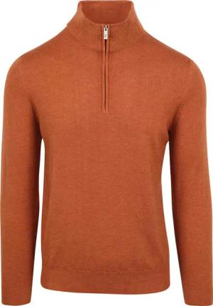 R2 Half Zip Pullover Merino Wolle Brique - Größe S