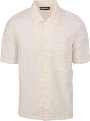 Marc O'Polo Hemd Short Sleeves Seersucker Off White - Größe L