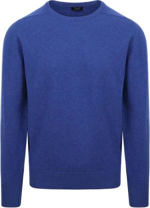 William Lockie O-Auschnitt Pullover Lammwolle Blau - Größe M
