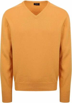 William Lockie V-Ausschnitt Pullover Lammwolle Gelb - Größe XL