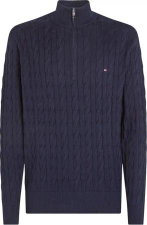 Tommy Hilfiger Half Zip Pullover Cable Navy - Größe XL