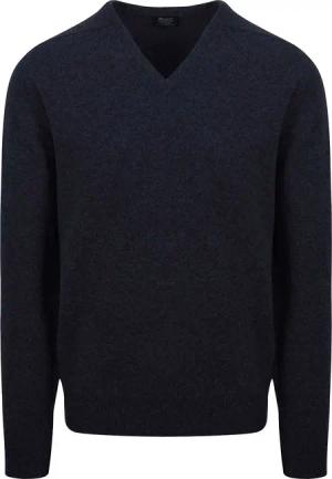 William Lockie Pullover Lambswool V Midnight Navy - Größe L