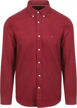 Tommy Hilfiger Hemd Brushed Bordeaux - Größe M