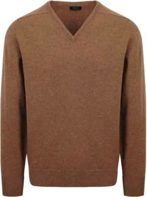 William Lockie V-Ausschnitt Pullover Lammwolle Driftwood - Größe XXL