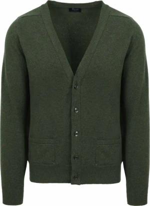 William Lockie Lammwolle Strickjacke Dunkelgrün - Größe XXL