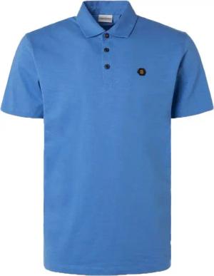 No Excess Poloshirt Slub Blau  - Größe M