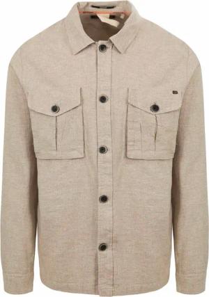 No Excess Überhemd Leinen Beige - Größe XL