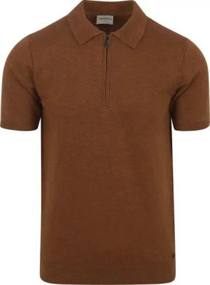 No Excess Knitted Poloshirt Braun - Größe L