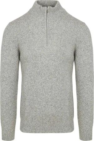 Profuomo Half Zip Pullover Lammwolle Melange Grau - Größe XXL