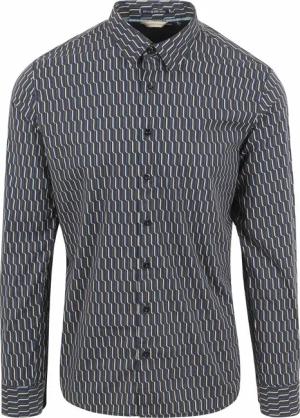 No Excess Hemd mit Musterdruck Navy - Größe XL