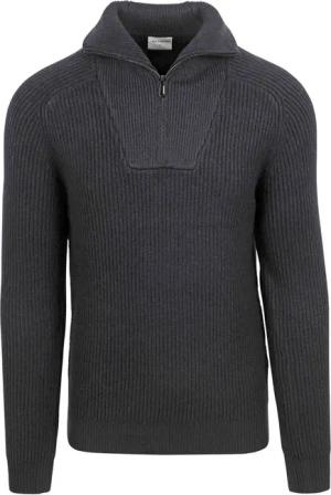 No Excess Halfzip Pullover Two Coloured Melange Schwarz - Größe XL