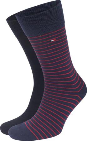 Tommy Hilfiger Socken 2 Paare Dunkelblau Streife - Größe 39-42
