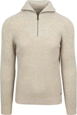 No Excess Halfzip Pullover Two Coloured Melange Greige - Größe L