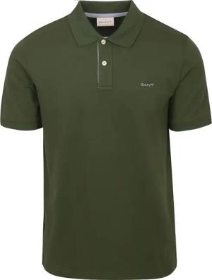 Gant Contrast Piqué Poloshirt Dunkelgrün - Größe L