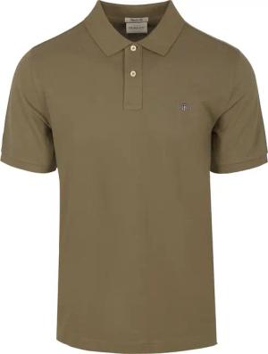 Gant Shield Piqué Poloshirt Olivgrün - Größe M