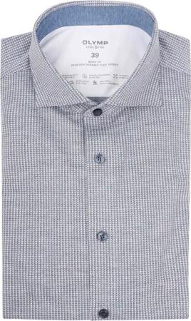 OLYMP Hemd Level 5 24/Seven Pied de Poule Blau - Größe 42