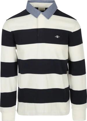 Gant Heavy Rugger Shield Poloshirt Streifen Navy Weiß - Größe 3XL