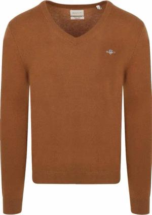 Gant Pullover V-Ausschnitt Wool Blend Camel - Größe M