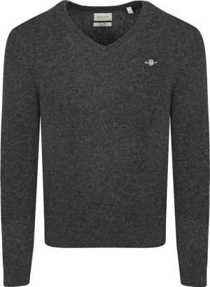 Gant Pullover V-Ausschnitt Wool Blend Navy Melange - Größe L