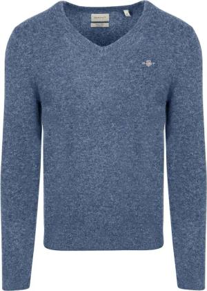 Gant Pullover V-Ausschnitt Wool Blend Blau - Größe XL