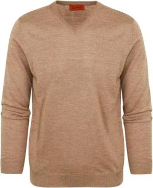 Suitable Pullover V-Ausschnitt Wolle Beige - Größe L