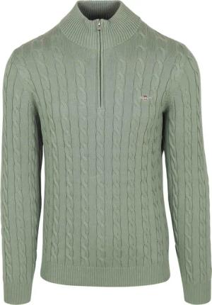 Gant Half-Zip Pullover Cable Grün - Größe M