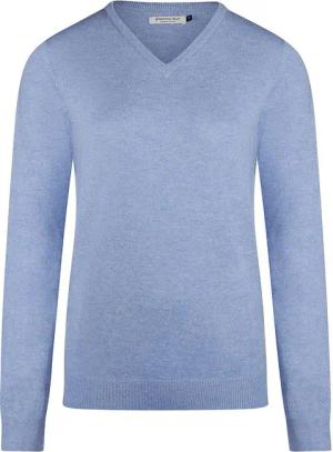 Steppin' Out Damen Pullover V-Ausschnitt Merinowolle Mid Blau - Größe L
