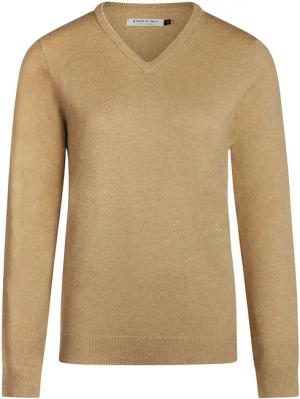 Steppin' Out Damen Pullover V-Ausschnitt Merinowolle Camel - Größe L