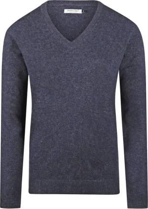 Steppin' Out Damen Pullover V-Ausschnitt Lammwolle Navy - Größe S
