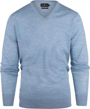 Steppin' Out Pullover V-Ausschnitt Merinowolle Sky Blue - Größe 3XL