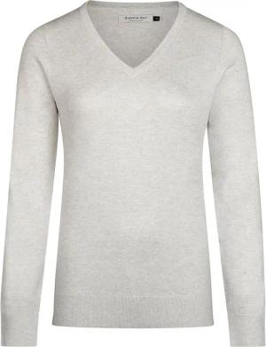 Steppin' Out Damen Pullover Cotton Cashmere V-Ausschnitt Grau - Größe L