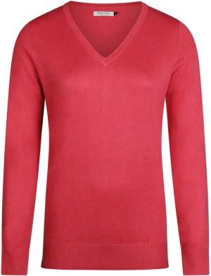 Steppin' Out Damen Pullover Cotton Cashmere V-Ausschnitt Dunkelrosa - Größe XL