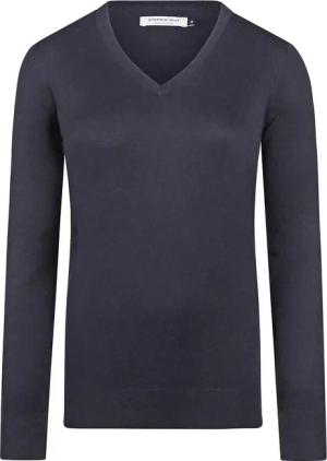 Steppin' Out Damen Pullover Cotton Cashmere V-Ausschnitt Navy - Größe S
